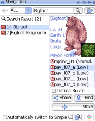 Navigation Search UI