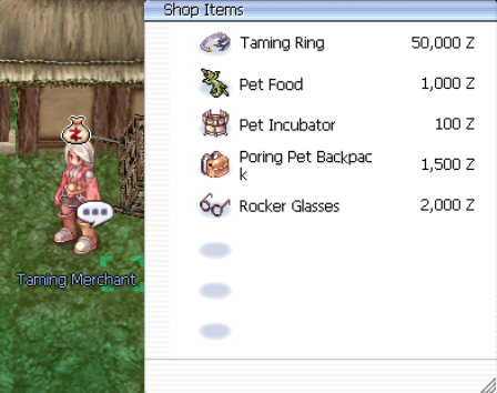 Taming Merchant Shop
