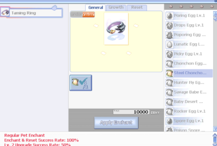 Taming Ring Enchant UI
